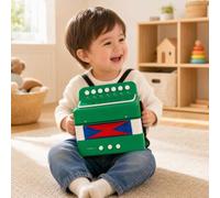 Qianly Accordéon pr Débutants Compact Accordéon Débutant Léger pr Jeux Musicaux, Vert