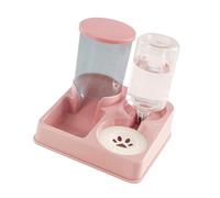 Qianly Adopraison de Animaux de Compagnie et Distributeur d'eau Automatique Pet Water Supplies pour Chiens de Chat Double Bowl Feeder Cat Cat and Dog Bowl, Rose