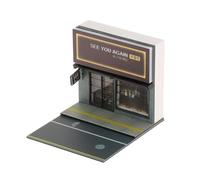 Qianly Affichage de Paysage Diorama pour modèle de Voiture 1/64, modèle de Mini bâtiment, Ornements de Maison, Fond de Paysage de Rue Miniature pour Cadeau, Barre de Chant