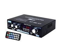 Qianly Amplificateur Stéréo Mini avec Bluetooth Système Audio Compact à Deux Canaux Contrôles Basses et Aigus Réglables Boîtier en Alliage d'Aluminium