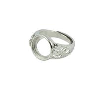 Qianly Anneau Blank Réglable avec Support Base Ronde en Laiton Filigrane à Thème Fleuri pour Création de Bijoux Personnalisés et Décoration Maison, 12mm