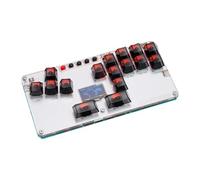 Qianly Arcade Controller Mini Clavier Gaming Ergonomique avec Rétroéclairage Écran OLED Matériau Acrylique Robuste Fonction sans Levier Adapté aux, Noir