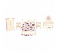 Qianly Arrangement Meubles Ppée Style Campagne Américaine Détaillés Décor Chambre Miniature Coiffeuse Légers