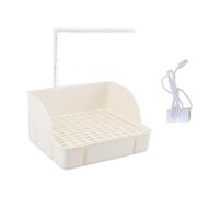 Qianly Baignoire pour Perroquet Bain pour Oiseau avec Douche de Cage et Bassin d'Intérieur Pompe à Eau Automatique pour Un Flux Continu Adapté pour Les, Blanc