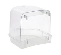Qianly Bain d'oiseaux, Bassine, Boîte de Bain, Baignoire Suspendue pour Oiseaux, Spacieuse avec Surface Lisse, en Polypropylène et Métal pour Perroquets, Clair