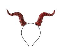Qianly Bandeau décoratif en cornes de diable, bandeau en corne de mouton pour jeu de rôle de danse, Halloween, Cornes Rouges