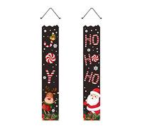 Qianly Bannière de Noël Porte Drapeau Décoration Suspendue Extérieure Polyester Réutilisable Adaptée pour Réunions Familiales Événements Festifs, Style F