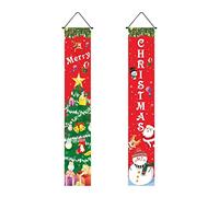 Qianly Bannière de Noël Porte Drapeau Décoration Suspendue Extérieure Polyester Réutilisable Adaptée pour Réunions Familiales Événements Festifs, Stylec