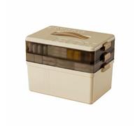 Qianly Boîte Pharmacie Gran Capacité Coffret Médicaments Portable Boîte Secours, Blanc Crème, Boîte À Médicaments Triple Couche