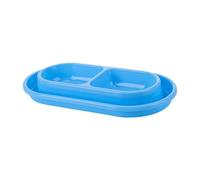 Qianly Bols pour Chats pour Nourriture et Aquarelle pour Animaux de Compagnie, Antislip à L'extérieur pour Chats Intérieurs Faciles à Nettoyer Double Animal, Bleu, S