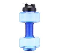Qianly Bouteille d'exercice Portable en Forme D'haltère, Grande Capacité, avec Barre D'haltères et équipement de Musculation, 2600ml Bleu