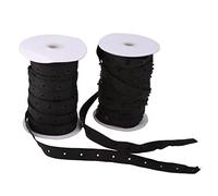 Qianly Boutons-Pression Ronds en Résine, Blancs/Noirs, 8 Mm de Largeur Mètres de Long, pour La Confection de Vêtements, Couettes et Tentes. Usage Multi, Noir