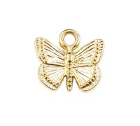 Qianly Breloque Papillon En Métal Galvanisé Pendentif Papillon Surface Lisse Fournitures de Bijouterie pour Artisanat, Or