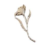 Qianly Broche Grande Feuille en métal avec Fleur, épingle de Corsage pour Femmes et Hommes, Broche Tendance pour Thanksgiving, Argent