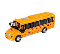 Qianly Bus Jouet de Simulation pour Enfants Modèle de Véhicule Réaliste à Effets Lumineux et Sonores avec Portières Ouvrantes Favorisant L'Apprentissage, Jaune