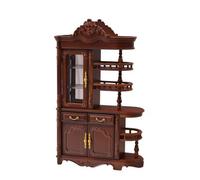 Qianly Cabin Miniature Élégant Meuble | Décoratif, Armoire Miniature Étagère Verte, Vintage, Marron