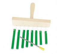 Qianly Carillon à Huit Notes Éveil Musical Carillon En Bois sans Odeur Cloche Musicale Portable pour Maternelle, Vert