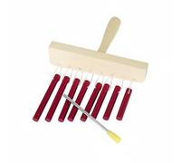 Qianly Carillon à Huit Notes Éveil Musical Carillon En Bois sans Odeur Cloche Musicale Portable pour Maternelle, Rouge