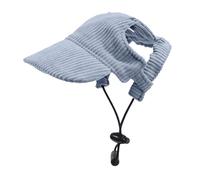 Qianly Casquette de Baseball pour Chien avec Ouvertures pour Les Oreilles, Chapeau de Soleil En Velours Côtelé pour Chiens et Chats, Ajustable Grâce à, Bleu, M
