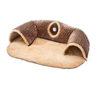 Qianly Cat Tunnel Mat Tunnel Tapon de Tut de Jeu Interactif Activité de Chat Cent, Brown L