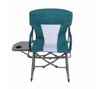 Qianly Chaise Pliante avec Table D'appoint Porte-Gobelet Chaise Directeur Pliante Dossier Haut Fauteuil Pliant avec Tablette, Vert