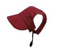Qianly Chapeau pour Chien, Casquette de Baseball avec Ouvertures pour Les Oreilles, Chapeau En Toile pour Chien, Protection Solaire, Mentonnière Réglable, Co, Rouge, Xl