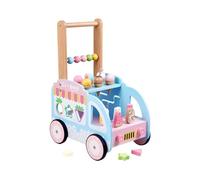 Qianly Chariot D Apprentissage Enfant Marcheur Pousseur Jouet en Bois à Pousser Thème Glacier avec Modules Didactiques pour Progression Motrice et Exploration Sensorielle Adapté au Jeu