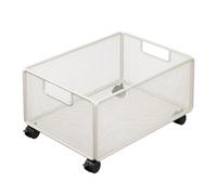 Qianly Chariot de Rangement sous Bureau Organisateur de Dossiers Boîte Mobile sur Roues Structure Fer Utilité Polyvalente Convient Aux Espaces Scolaires Étu, 25x38x23cm