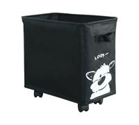 Qianly Chariot de Service sous Table, Panier de Rangement, Panier à Linge Multifonction à Roulettes pour Bureau et Chambre, Noir