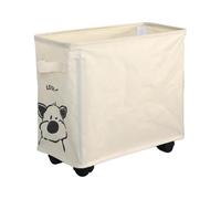 Qianly Chariot de Service sous Table, Panier de Rangement, Panier à Linge Multifonction à Roulettes pour Bureau et Chambre, Blanc