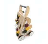 Qianly Chariot Marche avec Activités Allure Réglable Pousseur avec Jouets Interactif Chariot Marche Pédagogique pour tout-Petits