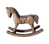 Qianly Cheval à Bascule Décoratif Vintage En Bois, Figurine de Cheval à Bascule En Bois pour La Décoration de La Maison Ou Du Salon, brun foncé