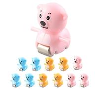 Qianly Circuit de 6 Pièces avec Toboggan et Course D'animaux, Jouets et Véhicules pour Le Bain, En PVC, Idéal pour Les Enfants, Les Fêtes et La Décoratio, 12pcs ours