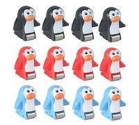 Qianly Circuit de 6 Pièces avec Toboggan et Course D'animaux, Jouets et Véhicules pour Le Bain, En PVC, Idéal pour Les Enfants, Les Fêtes et La Décoratio, 12pcs pingouin