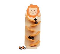 Qianly Circuit de Voitures avec Rampe et Toboggan En Forme de Zigzag, Idéal pour Les Enfants de 1 An et Plus, Motif Lion