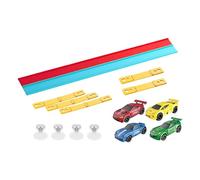 Qianly Circuit Flexible pour Enfants, Circuit de Petites Voitures, Cadeau de Noël pour Les Enfants de 3 Ans et Plus, Jeu d'anniversaire Multifonctionnel, Rouge et Bleu