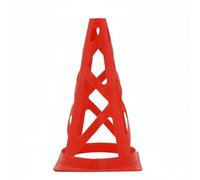 Qianly Cône d'Entraînement Agilité Marquage Signalisation Flexible avec Corps Creux Résistant au Vent et Rangement Empilable Adapté à Parcours d'obstacles, Rouge