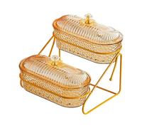 Qianly Corbeille à Fruits, Panier à Légumes, Présentoir à étages, Bol à Apéritifs, Plateau à Chocolats : Design élégant, Matériau PP Léger, Idéal pour Mariag, fleur ambre