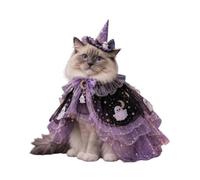 Qianly Costume Chat avec Col Sorcière Cape Léger Vêtement pour, Démon Lavande De Rêve