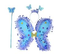 Qianly Costume de papillon pour filles avec magique pour spectacle de danse, fête et scène, Bleu