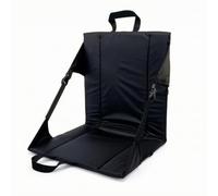 Qianly Coussin Chaise Pliable avec Dossier Léger Siège Sol avec Dossier Épais Siège Stade Portable pour Spectateurs, Campeurs, Camping, Pique-Nique, Noir