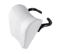 Qianly Coussin Oreiller Appui-tête Auto Soutien Nuque Mémoire Mousse Doux Réglable Montage Simple Adapté à La Conduite Détente en Véhicule, Cuir PU Blanc
