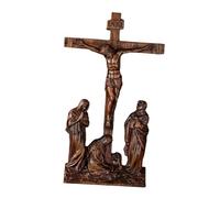 Qianly Crucifix Debout 10 Pouces Petite Statue de Croix de Jésus pour Prières de Table à La Maison