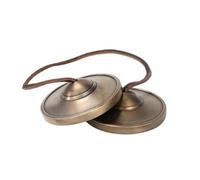 Qianly Cymbales à Bronze Surface Texturée Faite Main pour Méditation Exercices Pleine Son Résonnant pour Usages Cérémoniels Rituels, 8CM