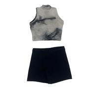 Qianly Débardeur 1/6 avec Short de Sport, Mini Top D'été, Tenue Courte Décontractée pour 30 Cm, Noir