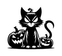 Qianly Décoration Murale Chat Silhouette En Métal Art Mural Ornement Suspendu Artistique En Fer Forgé D'Un Élégant Adapté pour La Maison Le Jardin La F, Sans Chapeau