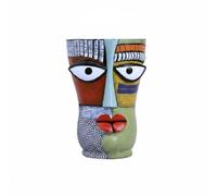 Qianly Decorative Planter Pot de Fleurs Vase, Pot De Fleurs Visage Artistique - Style Antique