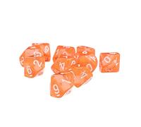 Qianly Dés à Dix Faces pour Jeux de Rôle, Lot de 10 Dés, Orange