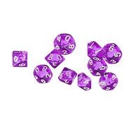 Qianly Dés à Dix Faces pour Jeux de Rôle, Lot de 10 Dés, Violet