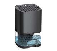 Qianly Déshumidificateur d'air Portable Mini Électrique Silencieux avec Arrêt Automatique Réservoir d'eau 1L et Purificateur à Lumière Nocturne Colorée Adapt, Noir